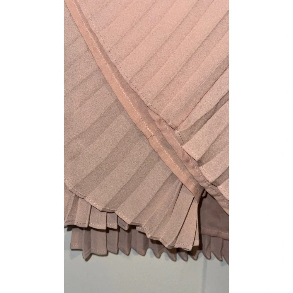 Banana Republic Pleated Mini Skirt Blush Pink Elastic Waist Lined Size 6